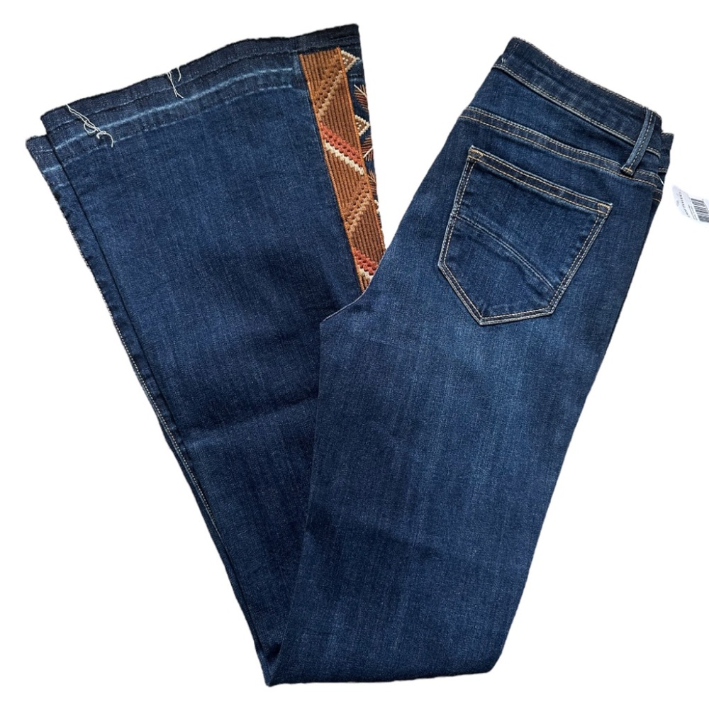 FP Driftwood Embroidered Flare Jeans - Picture 2 of 12